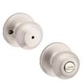 Kwikset Kwikset: Cove Privecy Door Knob with Round Rose  Satin Nickel KWS-300CV-RDT-15